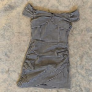 Off the Shoulder Gingham Dress